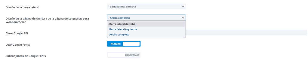 Quitar barra lateral WooCommerce Divi