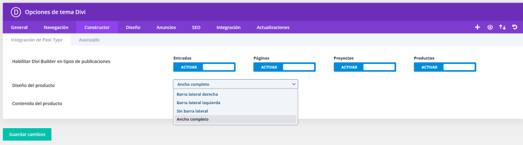 Remover barra lateral WooCommerce Divi